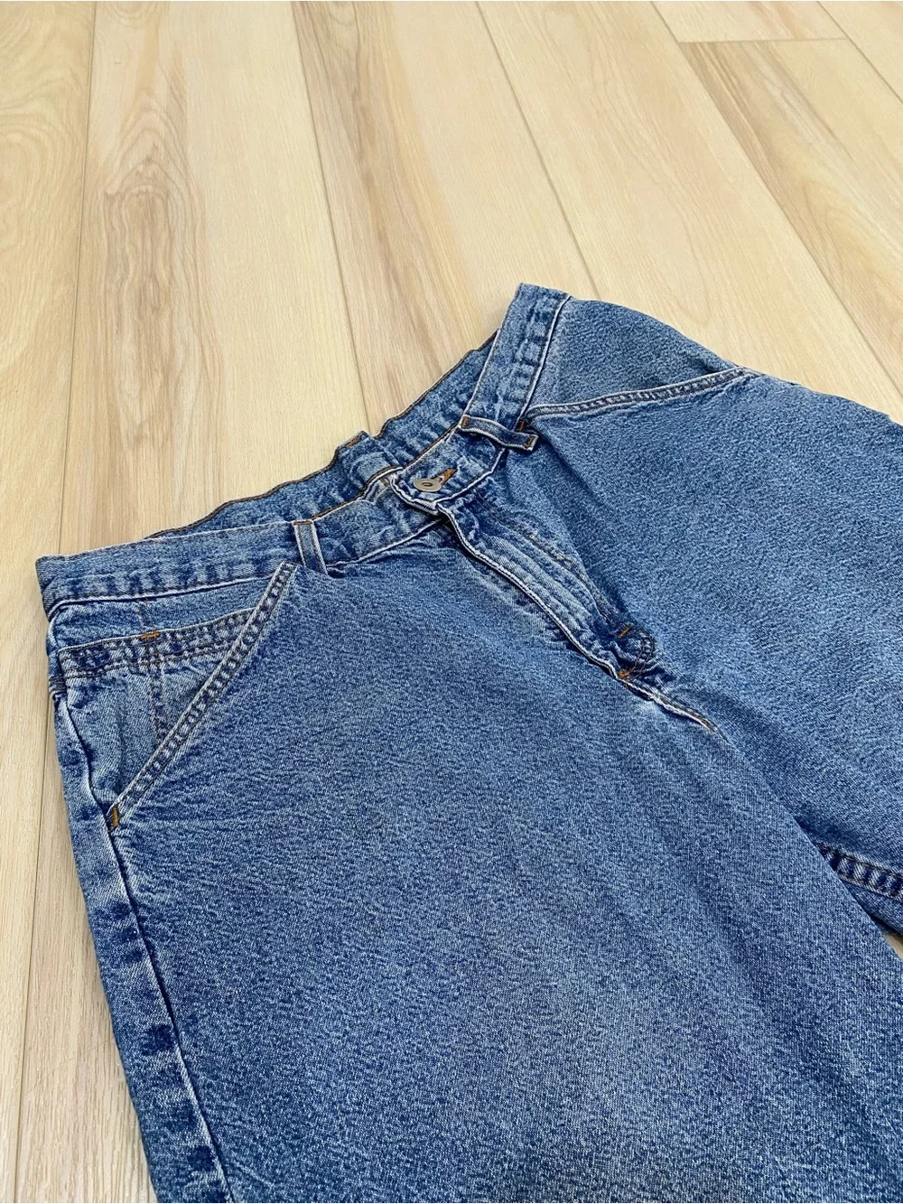 Vintage 90s Brittania Denim Jean Carpenter Cargo Jorts Shorts 33
